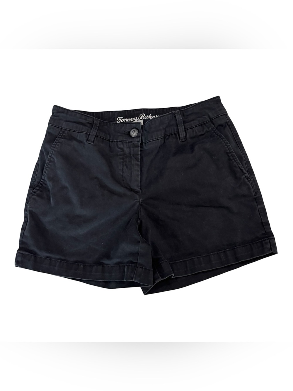 Tommy Bahama Black Soft Twill Cotton Lyocell Women's Casual Chino Shorts Size 4